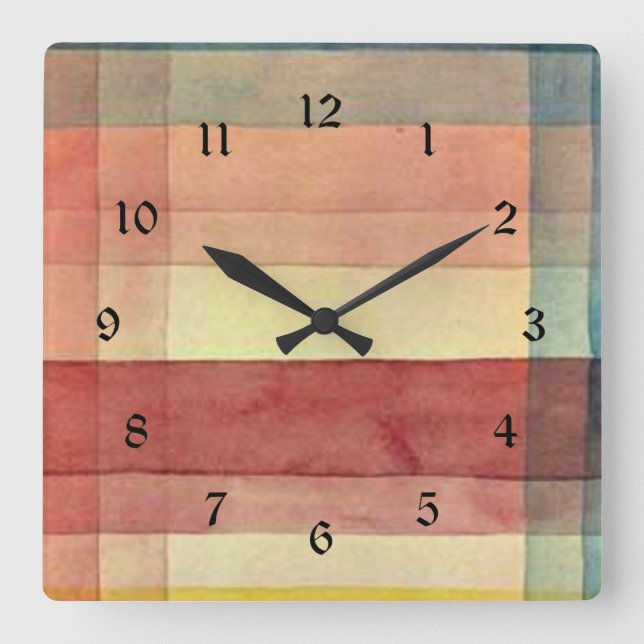 Horloge Carrée Klee - Architecture de la Plaine, (Recto)