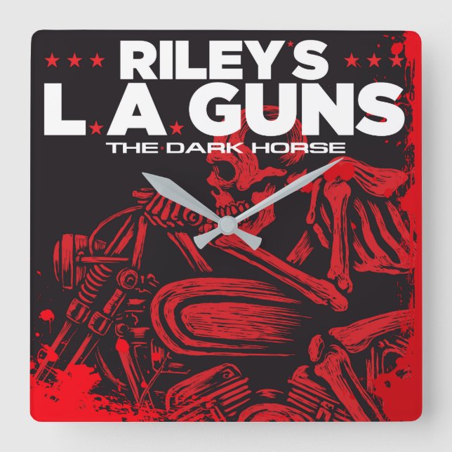 Horloge Carrée L.A.GUNS de Riley's Black Vinyl Cover Art (Recto)
