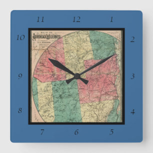 Horloge Carrée La carte de Stoddard de la nature sauvage des Adir