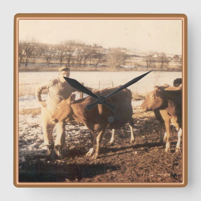 Horloge Carrée La ferme de grand-père (Recto)