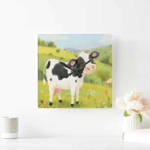 Horloge Carrée La fête de la vache