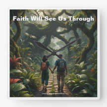 La Foi Nous Verra À Travers L'Horloge Murale