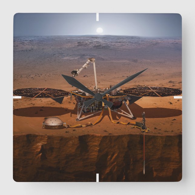 Horloge Carrée La Lander de l'Insight (Recto)