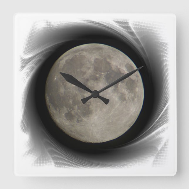 Horloge Carrée La lune, la lune, la luna, the moon (Recto)