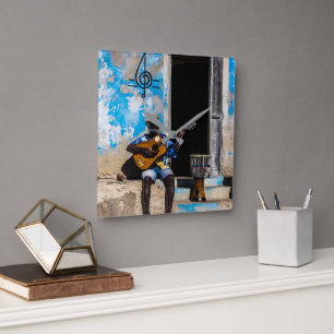 Horloge Carrée La musique est le remède de l'esprit