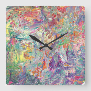 Horloge Carrée La palette de l'artiste