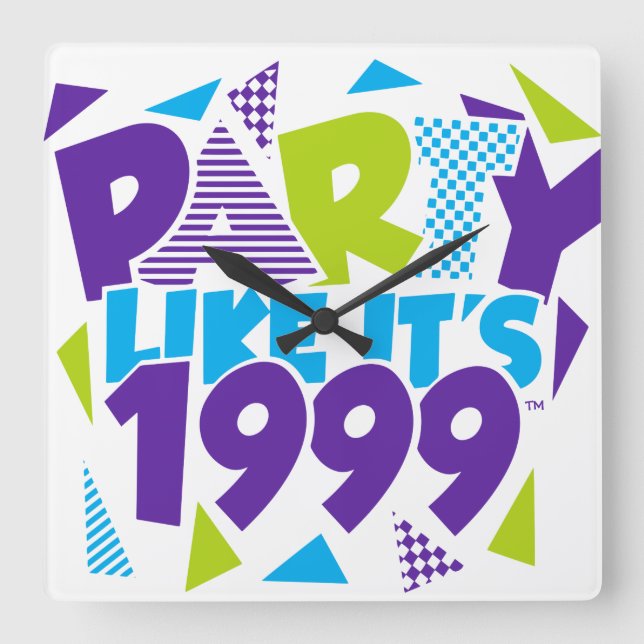 Horloge Carrée La partie comme elle est 1999®™ l'horloge - la (Recto)