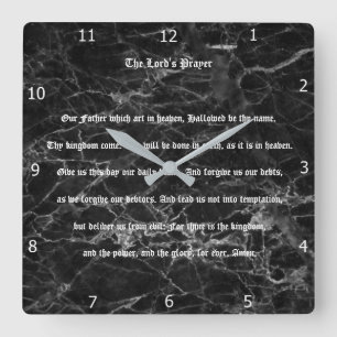 HORLOGE CARRÉE LA PRIÈRE DU SEIGNEUR