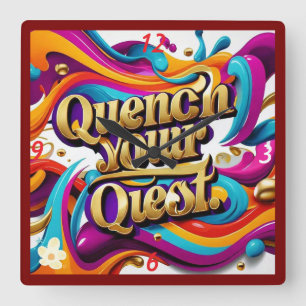 Horloge Carrée "La quête commence"