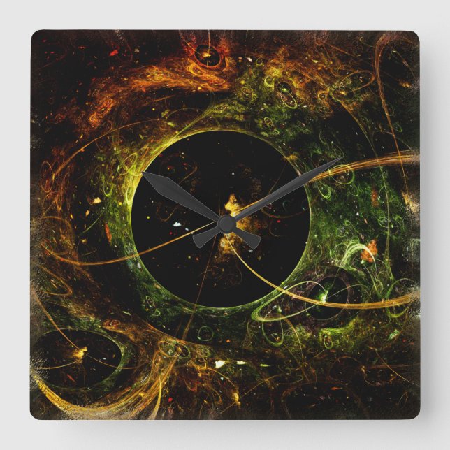 Horloge Carrée La science-fiction de voyage dans l'espace de (Recto)