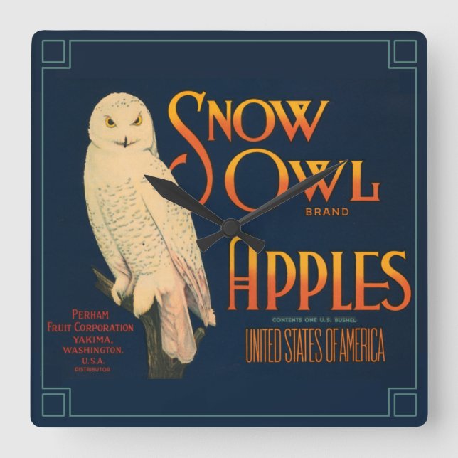 Horloge Carrée Label Crate Fruit  (Recto)