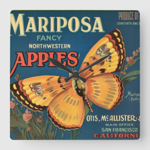 Horloge Carrée Label Crate Mariposa Apples