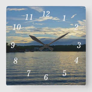 Horloge Carrée Lac De L'Ozarks Blue Sunset