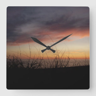 Horloge Carrée Lac Michigan Sunset Acrylic Wall Clock