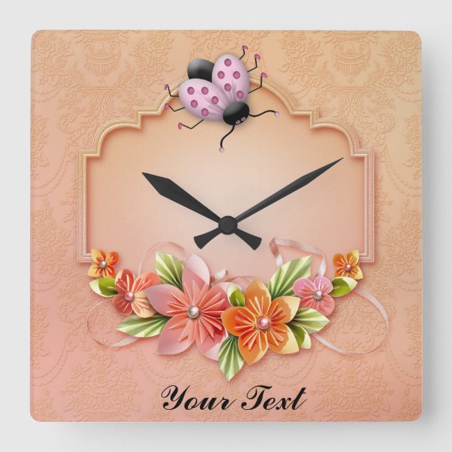 Horloge Carrée Ladybug Wall (Recto)