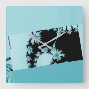 Horloge Carrée Lagon de jardin fractal