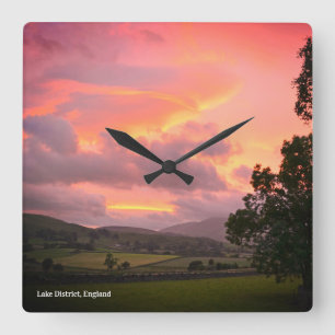 Horloge Carrée Lake District England Sunset