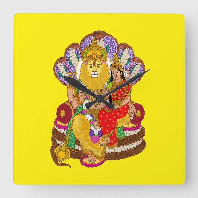 Horloge Carrée Lakshmi Narasimha Wall Clock (Recto)