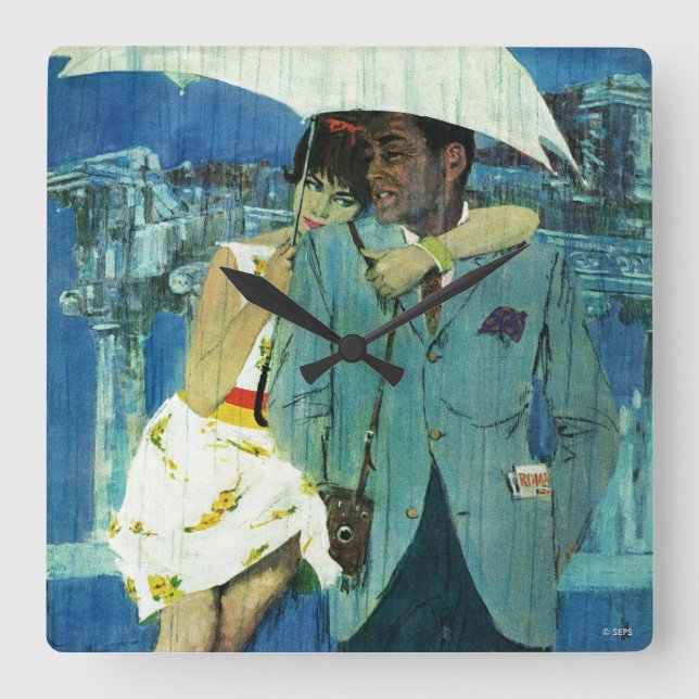 Horloge Carrée L'amour arrive à Miss Lucas (Recto)