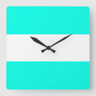 Horloge Carrée Large Aqua Blanc Bleu Grandes Nautiques
