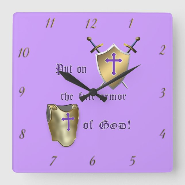 Horloge Carrée L'Armor de Dieu (Recto)