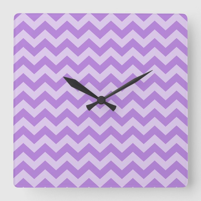 Horloge Carrée Lavender Marocain Moods Chevrons (Recto)