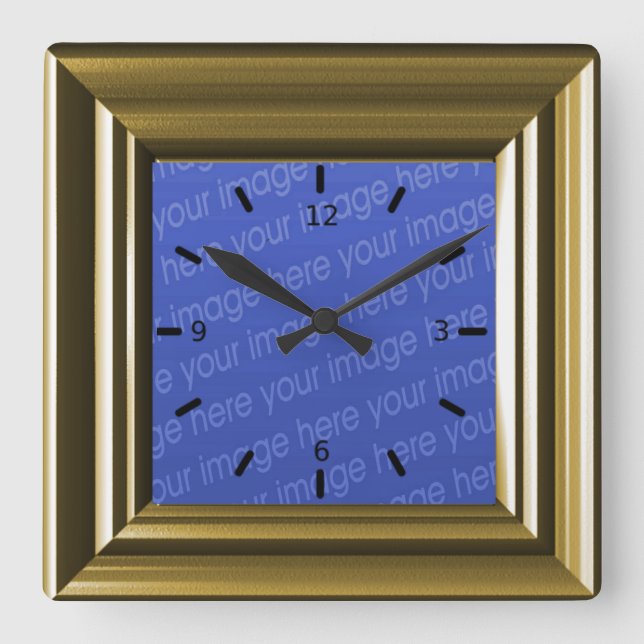 Horloge Carrée Le bois brun clair de Faux ajoutent votre propre (Recto)