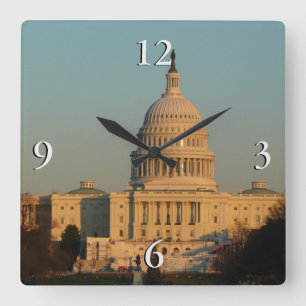 Horloge Carrée Le Capitole à Noël Washington DC Vacances