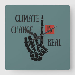Horloge Carrée Le changement climatique est une réelle conscience