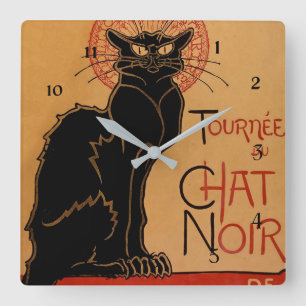 Horloge Carrée "Le chat noir" par Théophile Steinlen