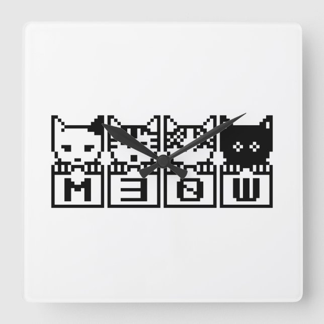 HORLOGE CARRÉE LE CHATS M30W 8 BITS (Recto)