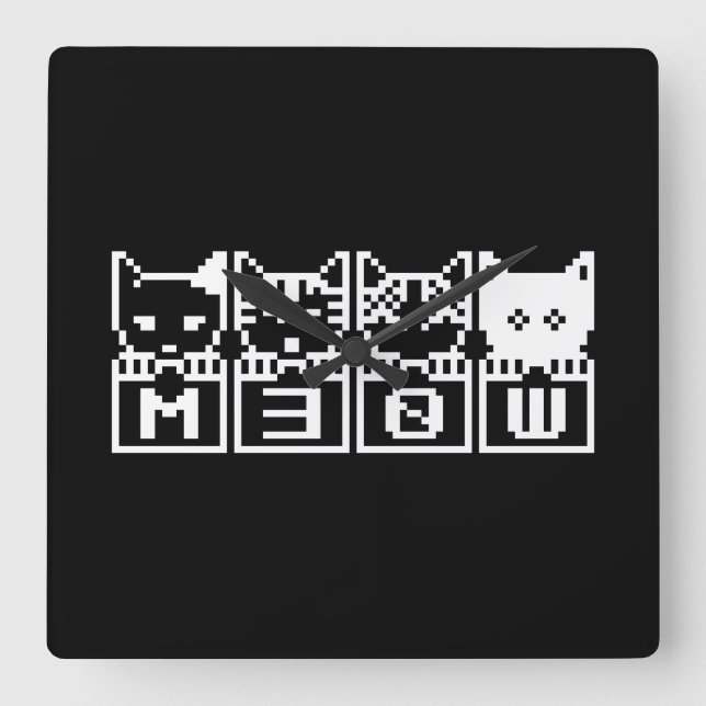 HORLOGE CARRÉE LE CHATS M30W 8 BITS (Recto)