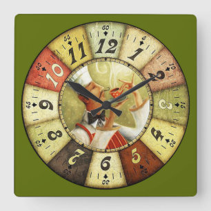 Horloge Carrée Le Chef Vintage Sirote Du Café