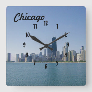Horloge Carrée Le Chicago Skyline