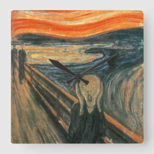 Horloge Carrée Le cri perçant par Edvard Munch