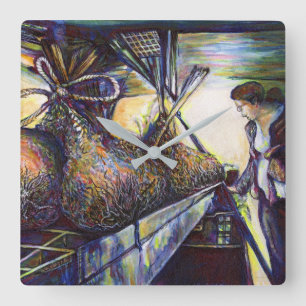 Horloge Carrée Le destin hurlant de la vie