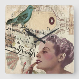 Horloge Carrée le Français scripts le fashionista girly de Paris