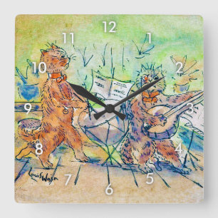 Horloge Carrée Le groupe de Cats, Louis Wain