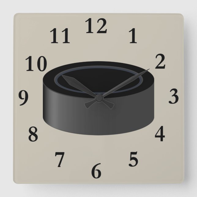 Horloge Carrée Le hockey (Recto)