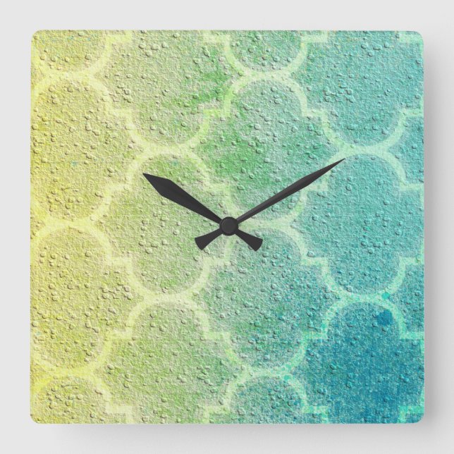 Horloge Carrée Le Marocain a inspiré l'horloge murale colorée de (Recto)
