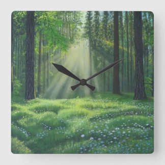 Horloge Carrée "Le matin a rompu"