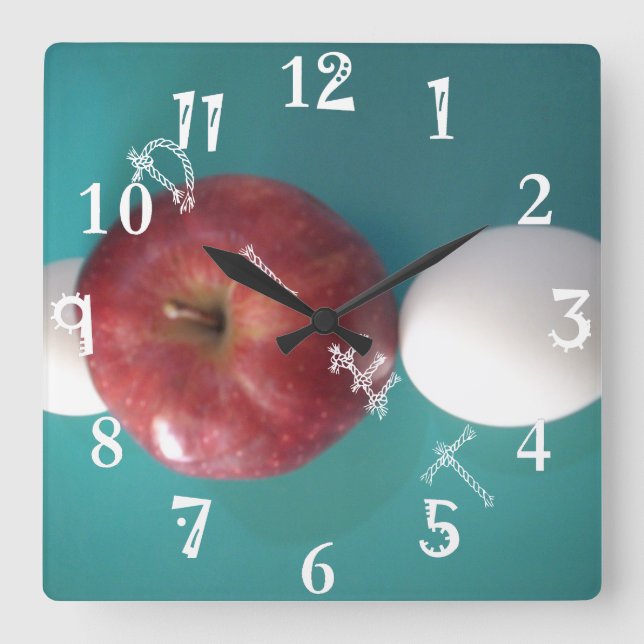Horloge Carrée Le MEILLEUR moment pour prendre le petit déjeuner  (Recto)