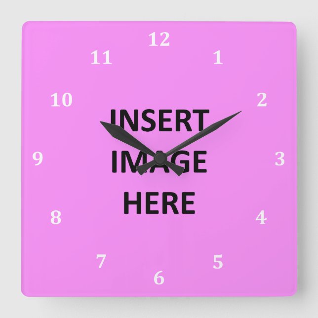 Horloge Carrée Le modèle fait sur commande blanc de numéros de (Recto)