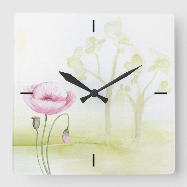 Horloge Carrée Le Mur de Flowers (Recto)