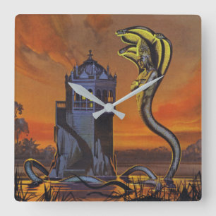Horloge Carrée Le Naga-Roi (litho de couleur)