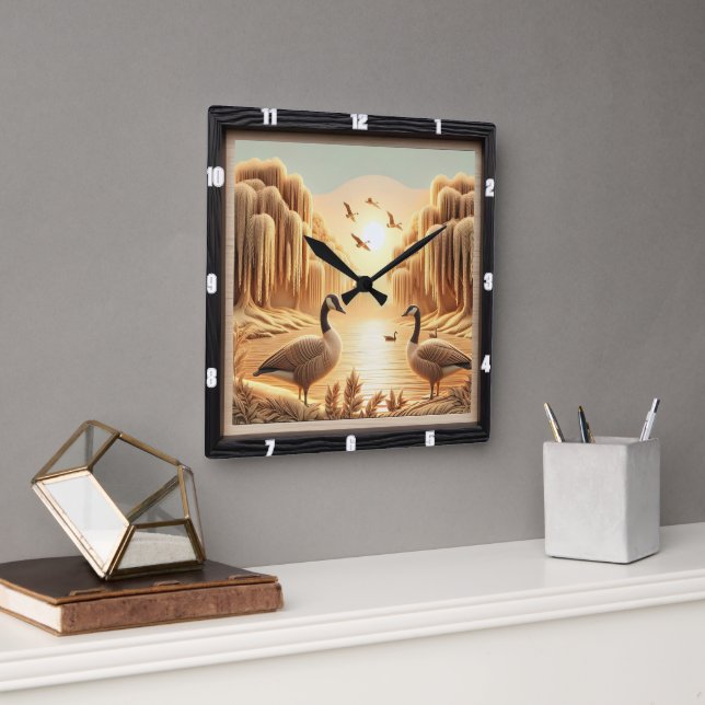 Horloge Carrée Le patrimoine des oies Lakewood (Bureau)