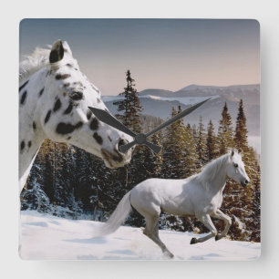 Horloge Carrée Le pays des merveilles d'hiver