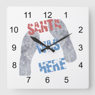 Horloge Carrée Le Père Noël était ici