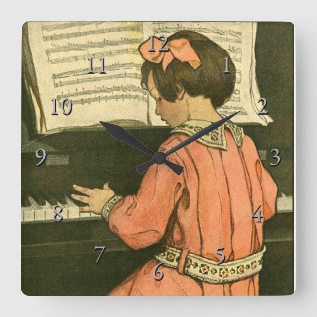 Horloge Carrée Le Piano Lesson (Recto)