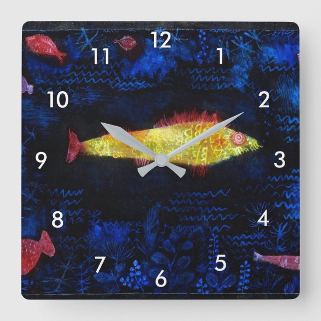 Horloge Carrée Le poisson rouge, Paul Klee (Recto)